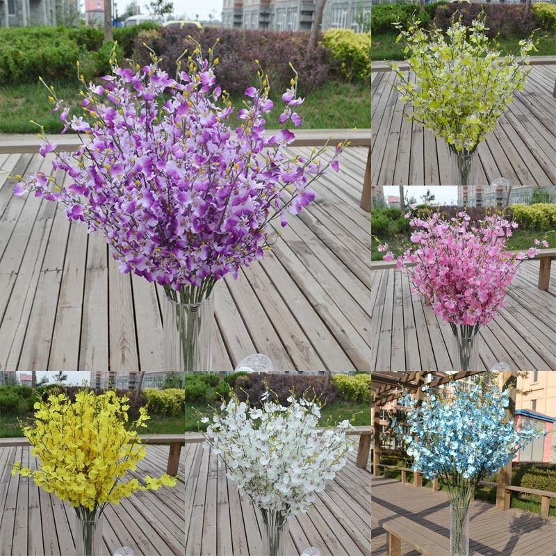 Hoa Lan Lụa Nhiều Màu Trang Trí Phòng