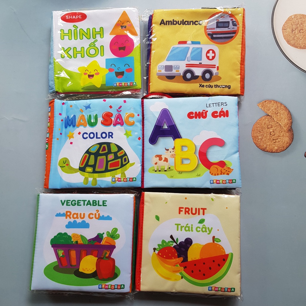 Sách Vải Kích Thích Thị Giác, Xúc Giác, Thính Giác, Giúp Trẻ Phát Triển Trĩ Não