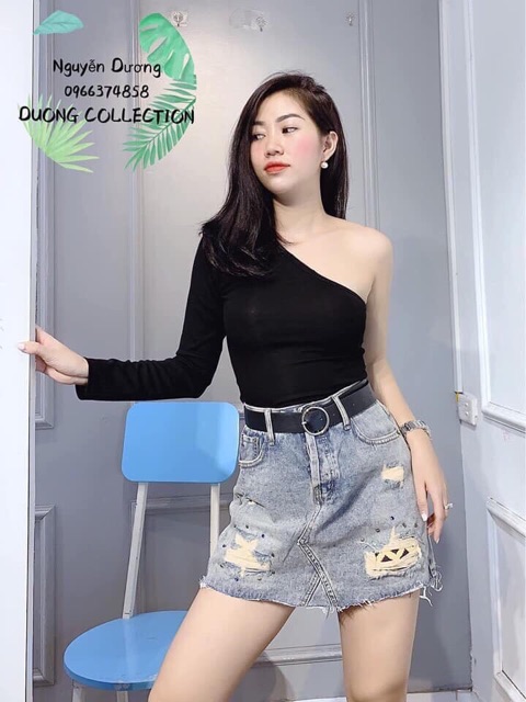 Áo lệch vai tay dài