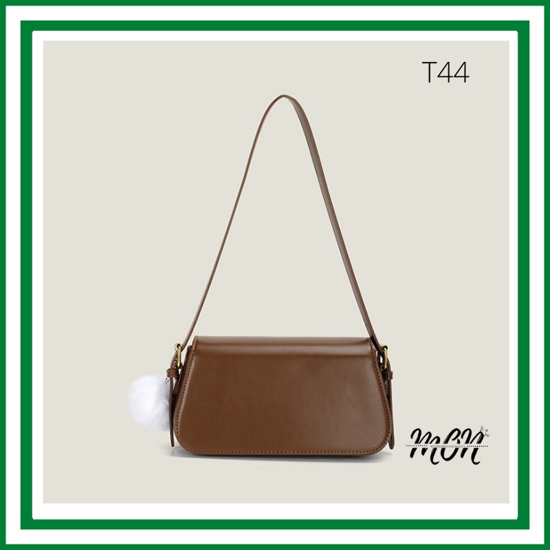 🌸order🌸 Túi xách da mềm đeo chéo nữ CEEKAY chính hãng phong cách đơn giản - phối viên bông- T44