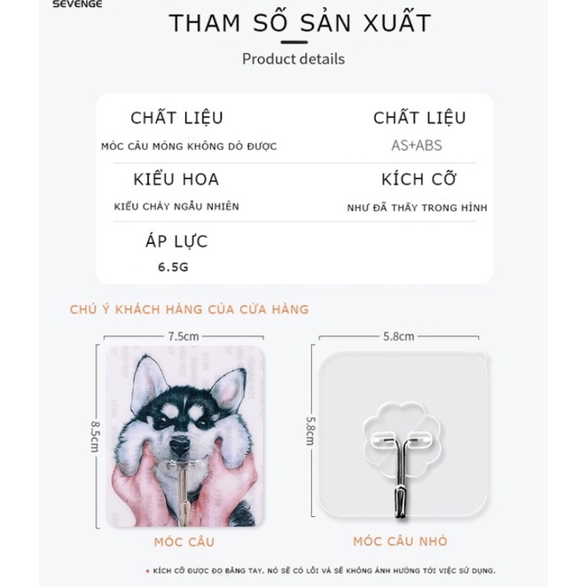 Móc Treo Đồ Dán Tường Lực Dính Mạnh Không Cần Khoan Cho Nhà Tắm/Cửa/Tường Nhà Vệ Sinh