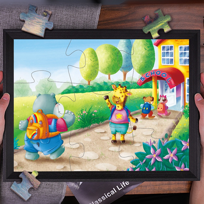 Bộ Đồ Chơi Xếp Hình Họa Tiết Hoạt Hình Dành Cho Trẻ Em 2-3 Tuổi