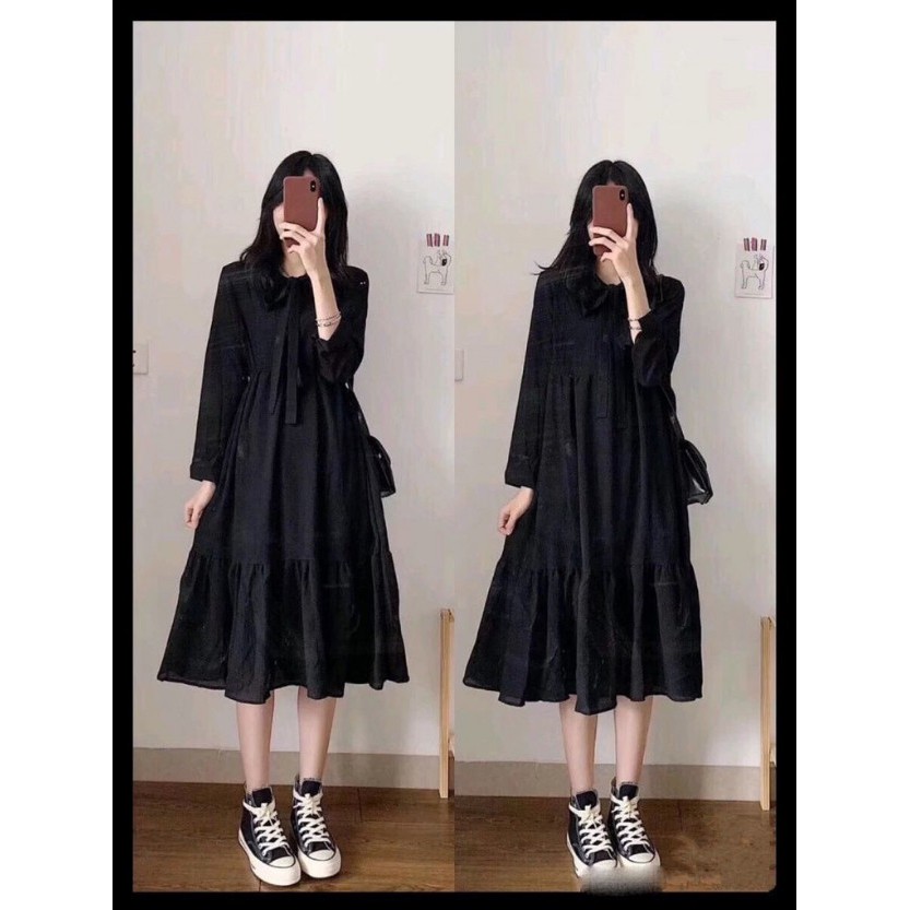 Đầm Babydoll Trắng Nơ Ngực 🦋 Đầm Nữ Tay Bồng Dáng Suông 🦋 DN02 | BigBuy360 - bigbuy360.vn