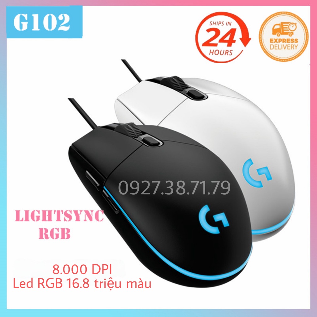 (CÓ SẴN) Chuột chơi game có dây G102 Led RGB 8.000DPI - Chuột Gaming G102