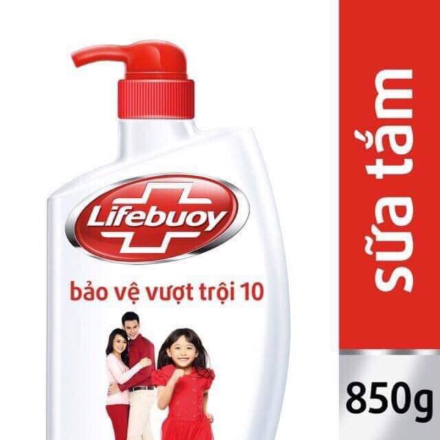 Sữa tắm Lifebuoy  850g ( có 4 mầu thiên nhiên, mát lạnh sảng khoái, chăm sóc da, bảo vệ vượt trội)