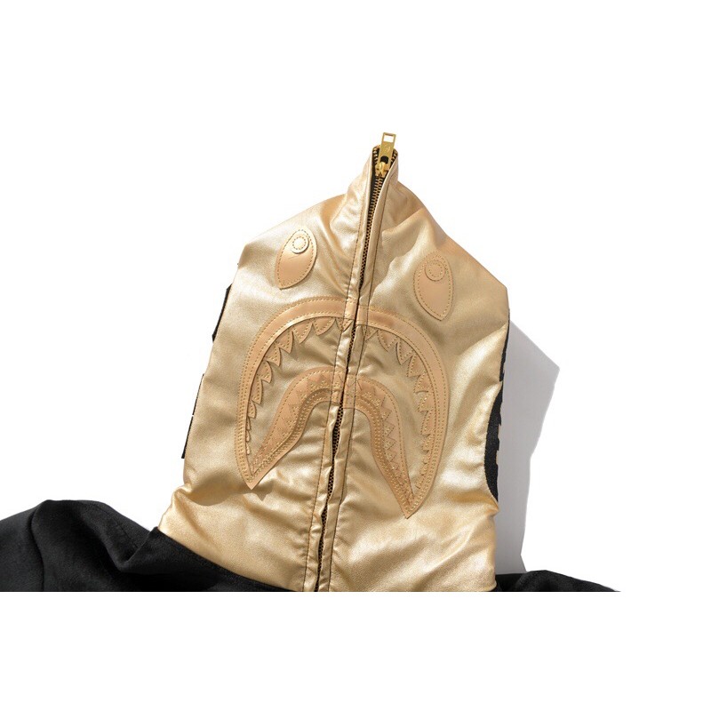 Áo Jacket Bape nhung phối mũ da hàng cao cấp Ss2022