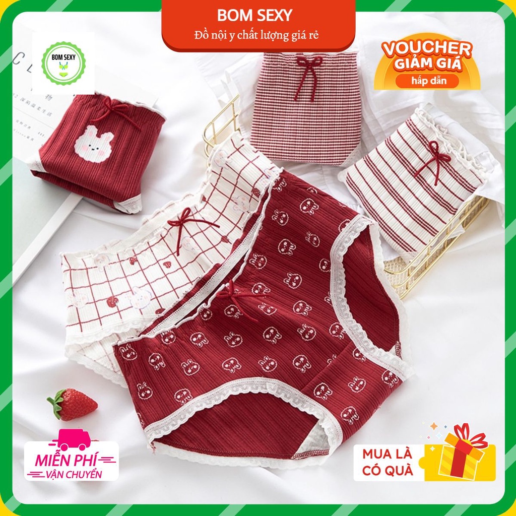 Quần lót nữ FREESHIP Quần Lót Nữ Thỏ Đỏ dễ thương - Đồ Nội Y Cotton gợi cảm kháng khuẩn