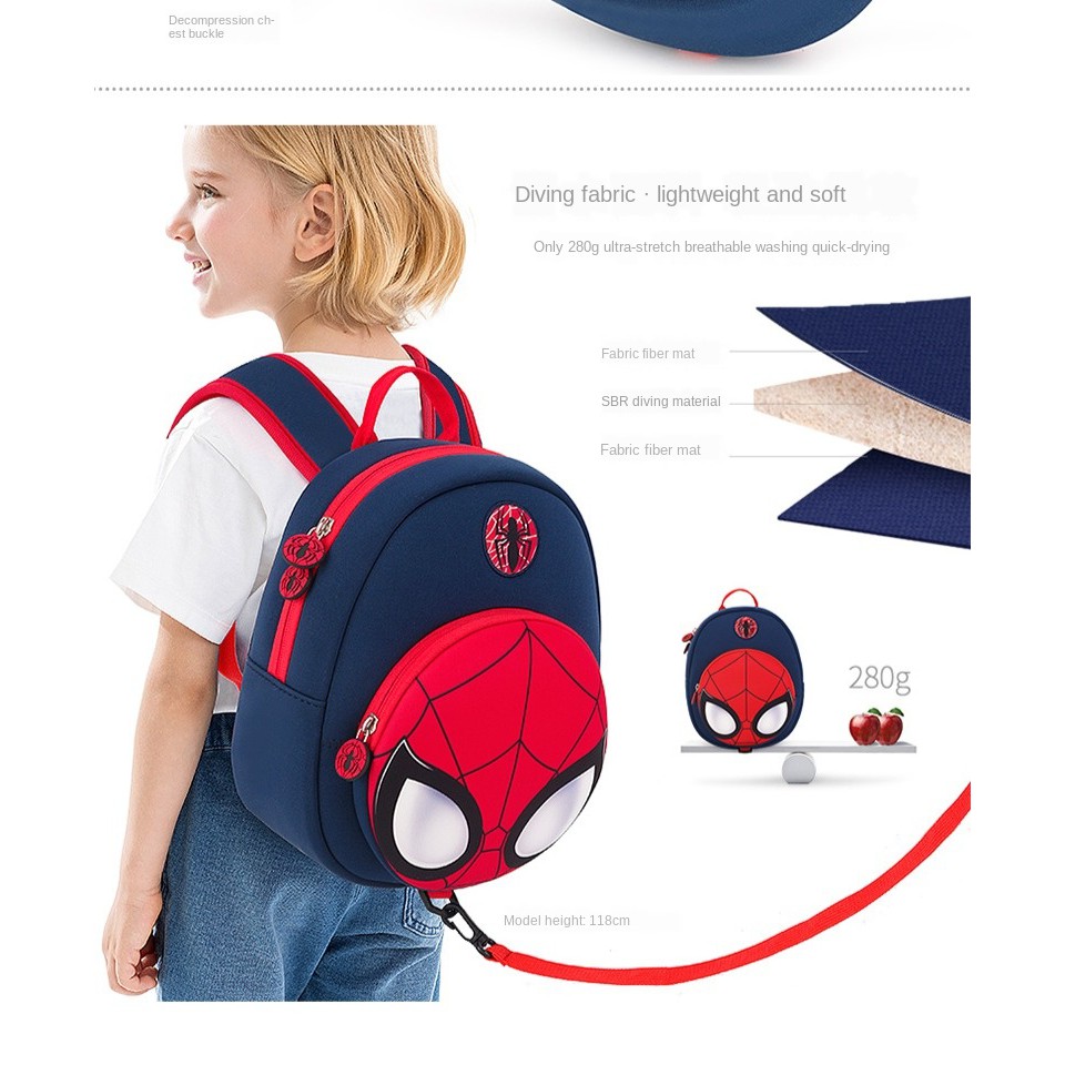 Ba Lô Hình Spiderman / Captain America Cho Bé Mẫu Giáo