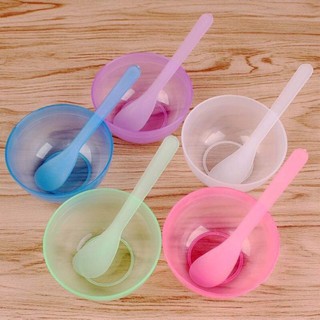 Combo bát+ thìa nhựa pha kem đắp mặt