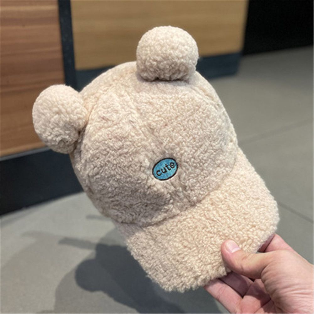 Mũ lưỡi trai vải len dày giữ ấm mùa đông hình tai gấu dễ thương nhiều màu sắc phong cách hip hop cho nam và nữ