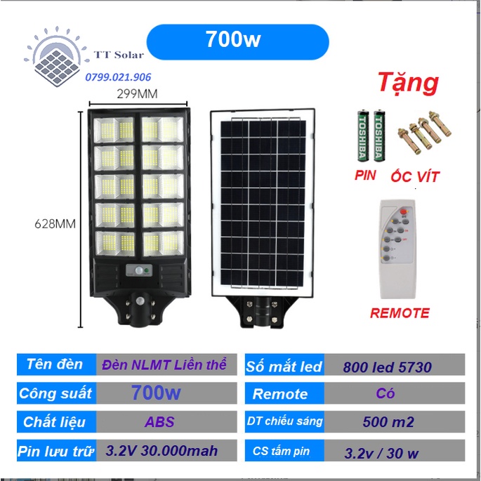 Đèn Năng Lượng Mặt Trời, Đèn Led Năng Lượng Mặt Trời sân vườn liền thể kép 1000w,700W,400W,300W,Cảm Biến Chuyển Động