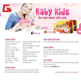 Combo 5 BABYKIDS ĂN NGỦ NGON YẾN SÀO (CAM KẾT CHÍNH HÃNG)
