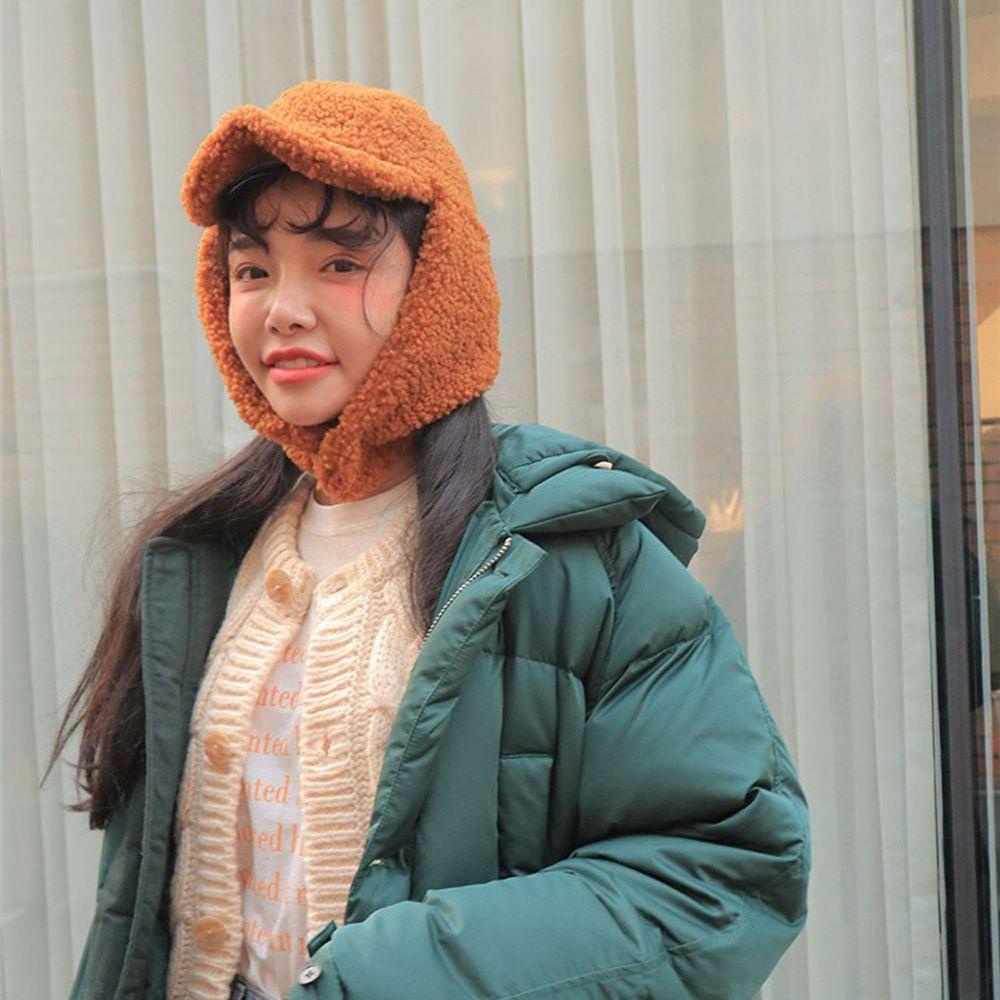 TWINKLE Mũ Phi Công Che Tai Lót Lông Cừu Dày Dặn Thời Trang Mùa Đông Cho Nữ