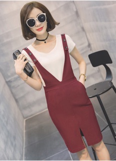 Sét Yếm Cổ V Phối Nút