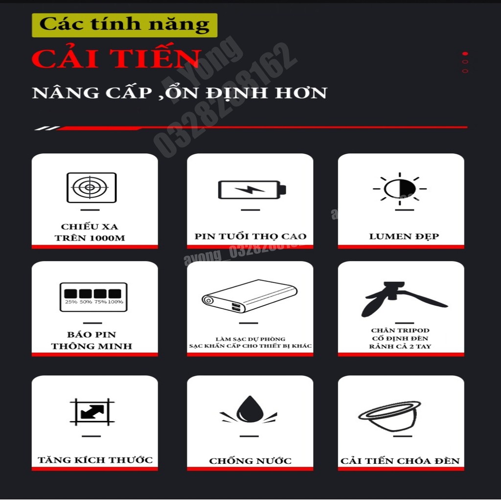 [  Xả Kho ] Đèn pin siêu sáng W591 - chiếu sáng xa lên đến trên 1000m , pin4 đến 6 tiếng , 4 chế độ sáng | BigBuy360 - bigbuy360.vn