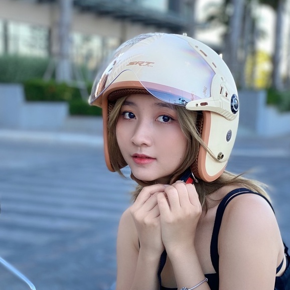 Mũ bảo hiểm 3/4 SRT kính càng chống chói chống tia UV cao cấp