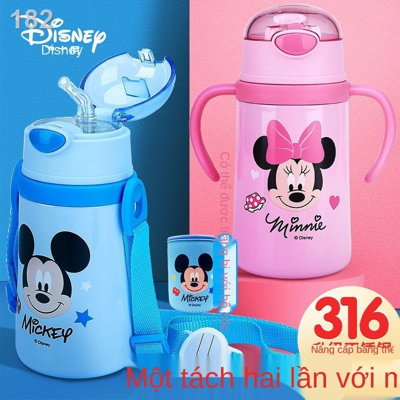 [Mới nhất ]Cốc giữ nhiệt cho trẻ em Disney có tay cầm ống hút chai nước sử dụng kép bé gái mẫu giáo uống