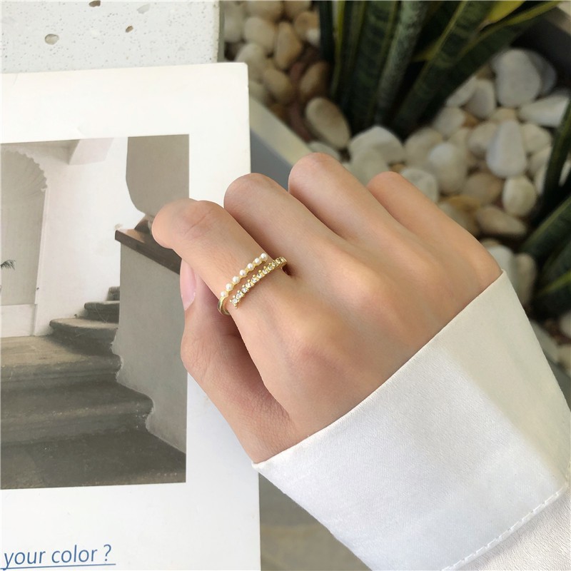 Nhẫn Đính Ngọc Trai Sang Trọng Cho Nữ B906