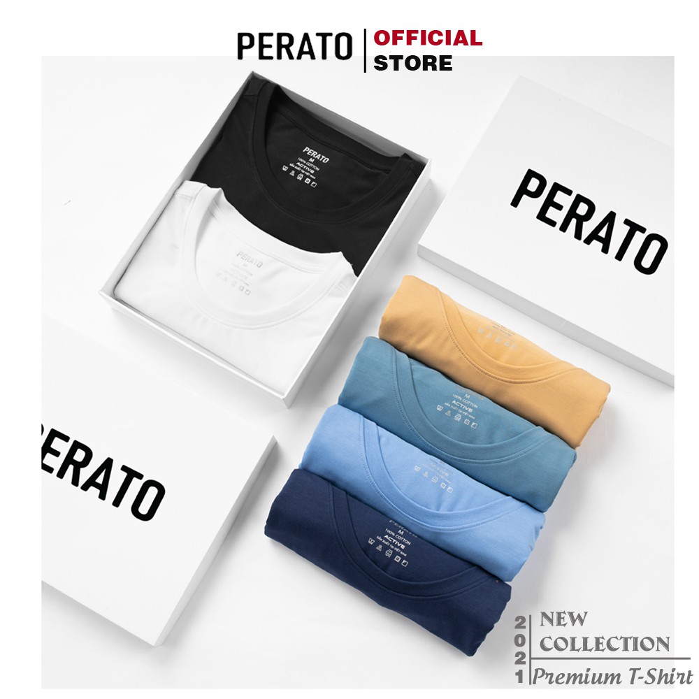 Áo Phông Nam Ngắn Tay Cổ Tròn PERATO (6 Màu), Chất Liệu Thoáng Mát, Phom Dáng Ôm Trẻ Trung, Năng Động (TSOP21004-04)