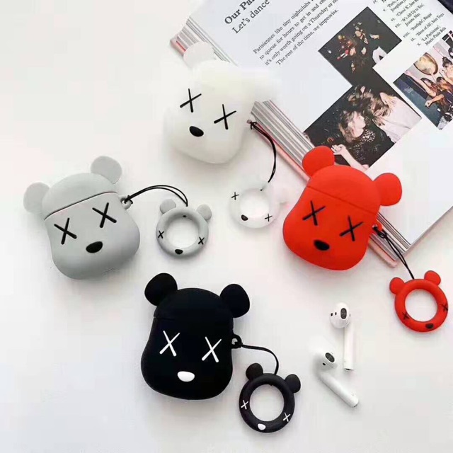 Túi Đựng Silicon AirPods Gấu 3D Cảm Hứng Từ Nghệ Sĩ KAWS