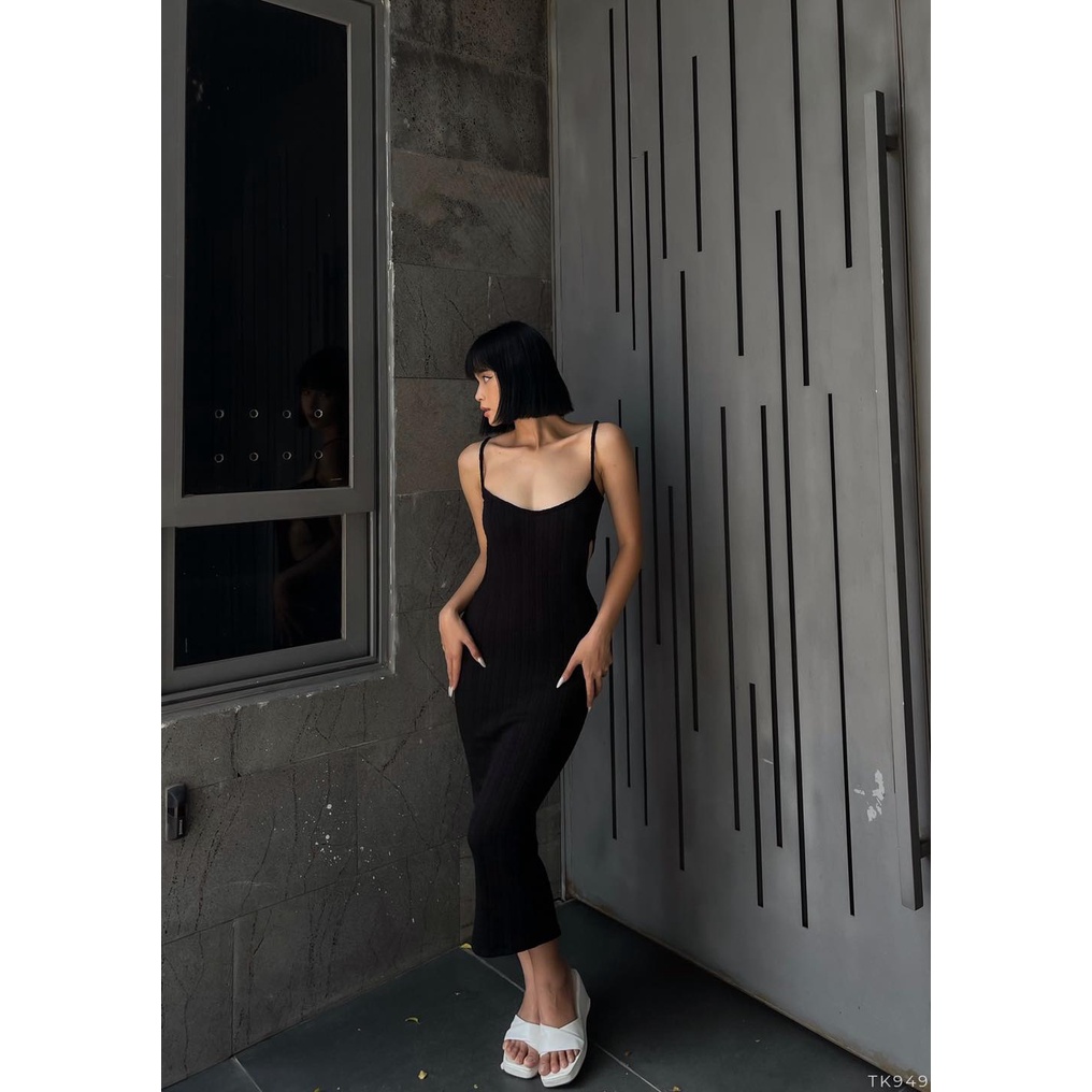 [HÀNG THIẾT KẾ CAO CẤP] Đầm Body Hai Dây Cut Out Eo Siêu Tôn Dáng Màu Xanh Bơ Hot Trend Form Dài