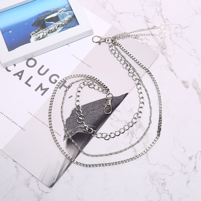 Dây xích kim loại 3 lớp đeo quần trang trí phong cách hip hop độc lạ cho nữ