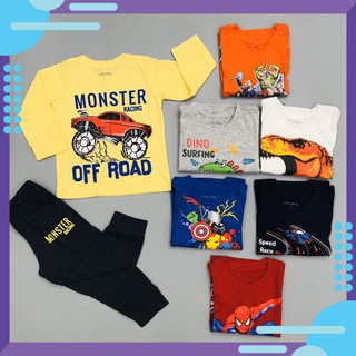Quần áo thu đông cho bé trai, đồ bộ dài tay cho bé, chất cotton, size 1-7 - SAUKIDS