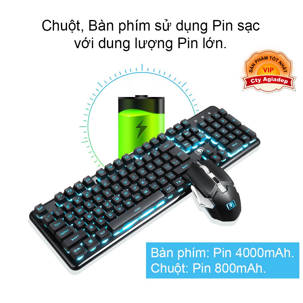 [Mã ELCL05 giảm 5% đơn 500K] Bộ Bàn Phím + Chuột Không dây Siêu xịn - Pin Sạc có Ánh sáng - DragonTech | BigBuy360 - bigbuy360.vn