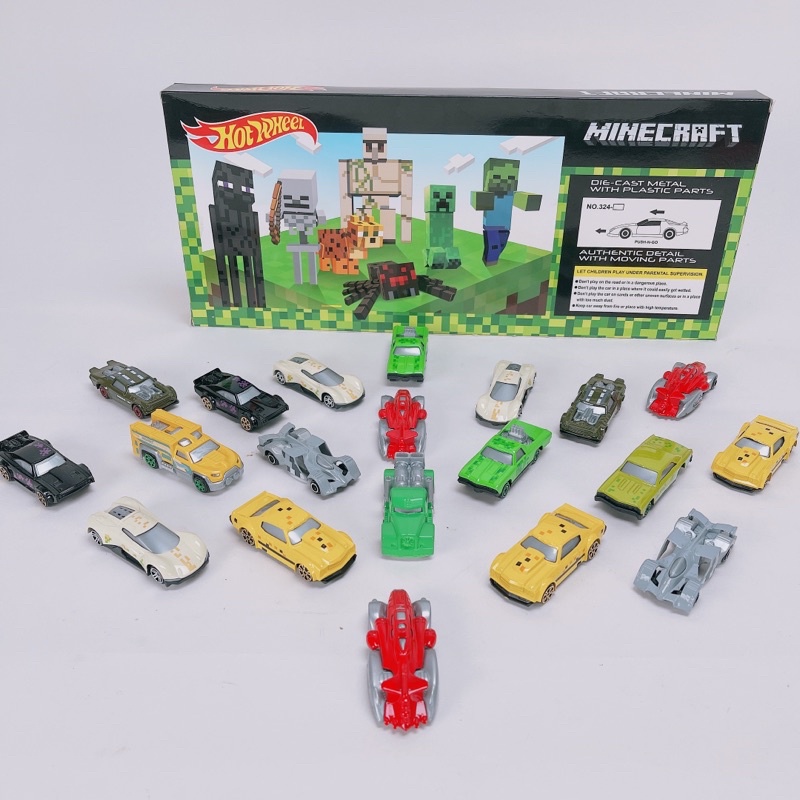 ❌SIÊU RẺ❌Bộ Đồ Chơi 20 Ô Tô Sắt Hotwheel Phiên Bản Minecraft Cực Chất-Mẫu Mới Nhất 2021