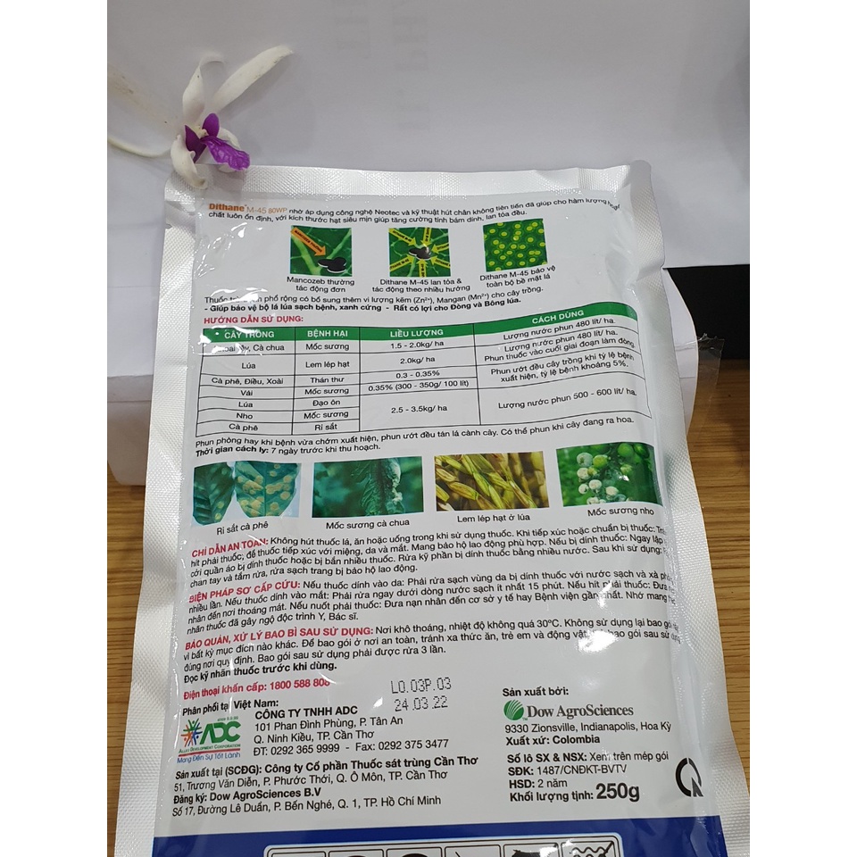 Dithane M-45 - 250g - Mai Huy - Trị nấm dạng tiếp xúc, phổ rộng