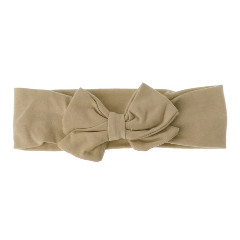 Băng Đô Vải Cotton Thắt Nơ Màu Trơn Dễ Thương Cho Bé Gái