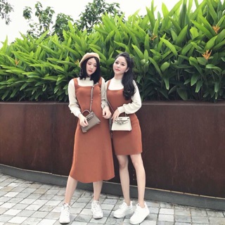 Váy len giả yếm dáng ngắn(kèm ảnh thật)