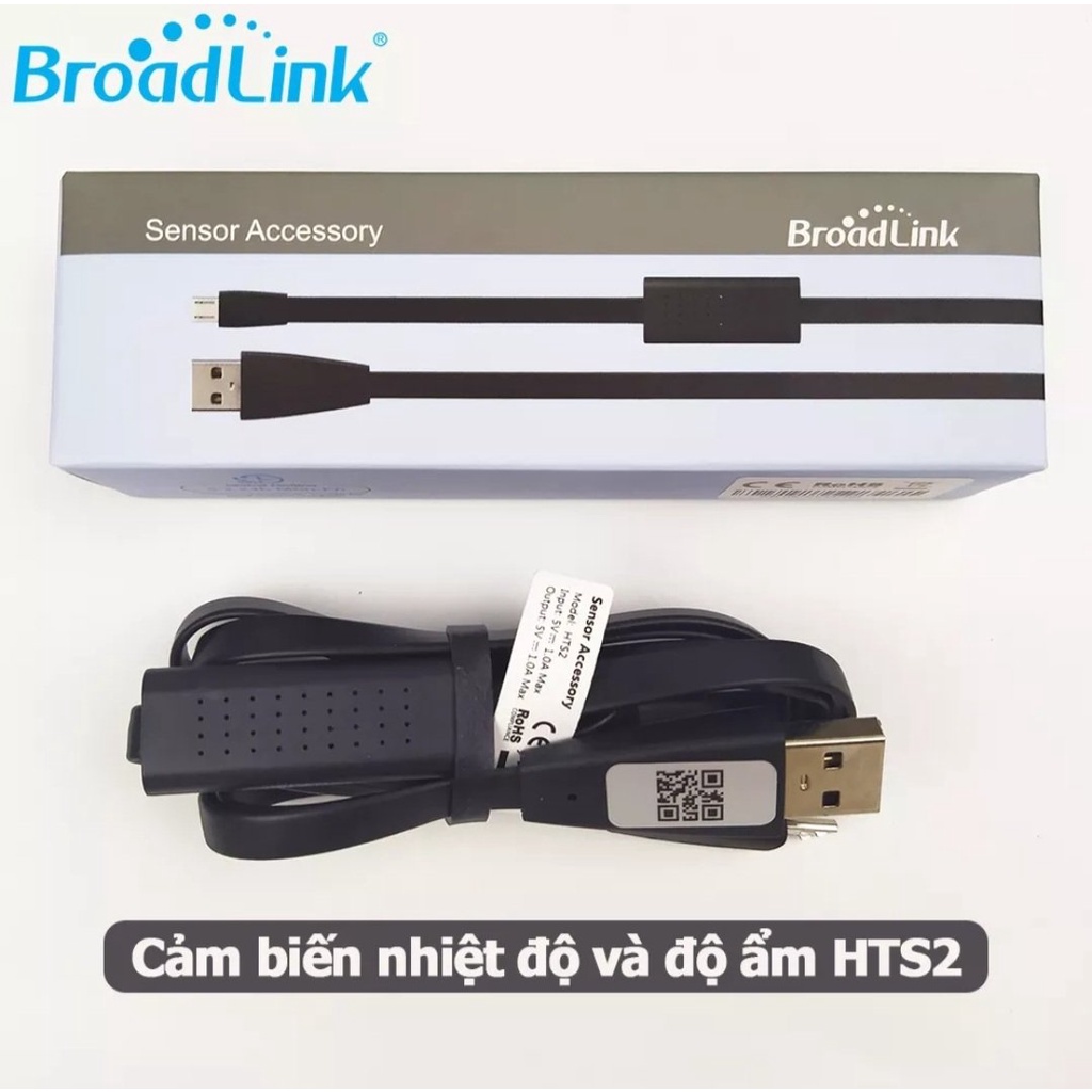 Bộ Điều khiển hồng ngoại Broadlink RM4 mini + Cáp cảm biến HTS2 gh