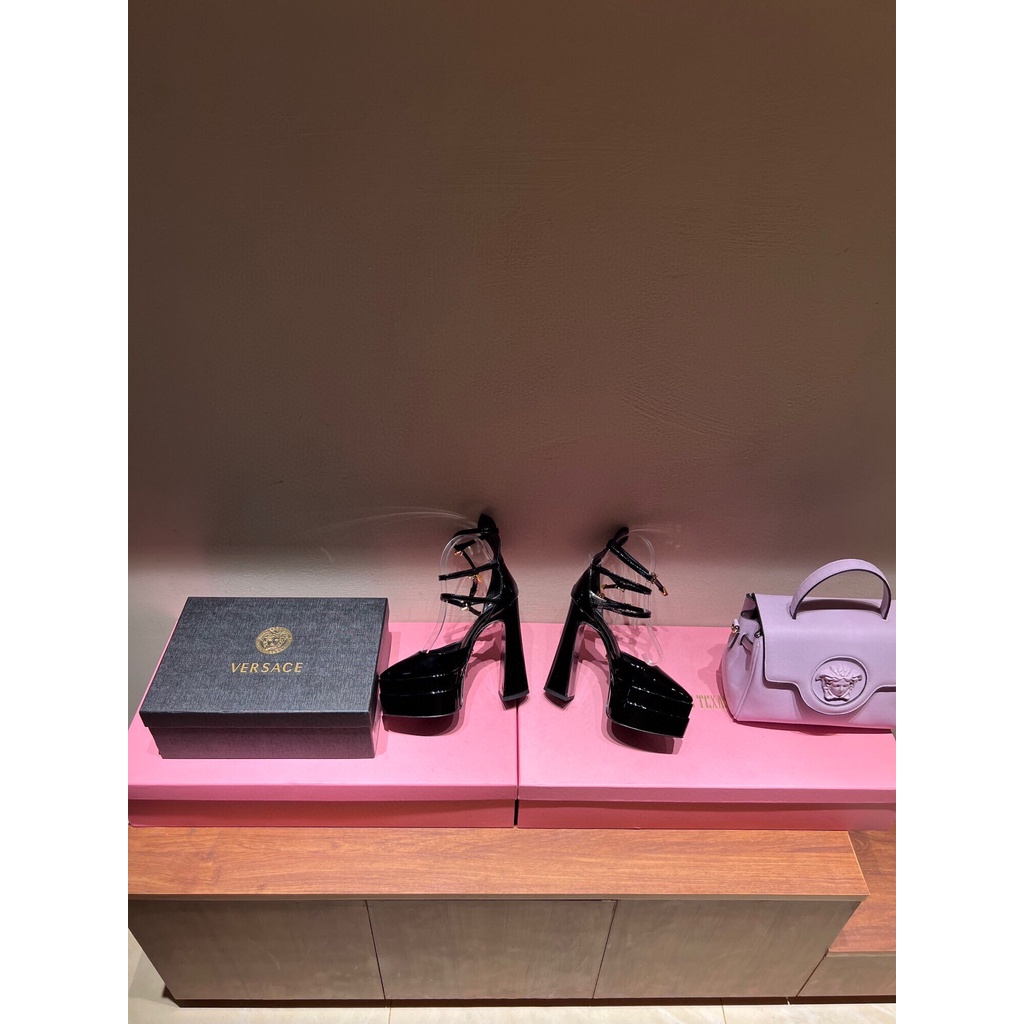 Giày cao gót nữ da thật thời trang cao cấp Versace phong cách quyến rũ, thu hút