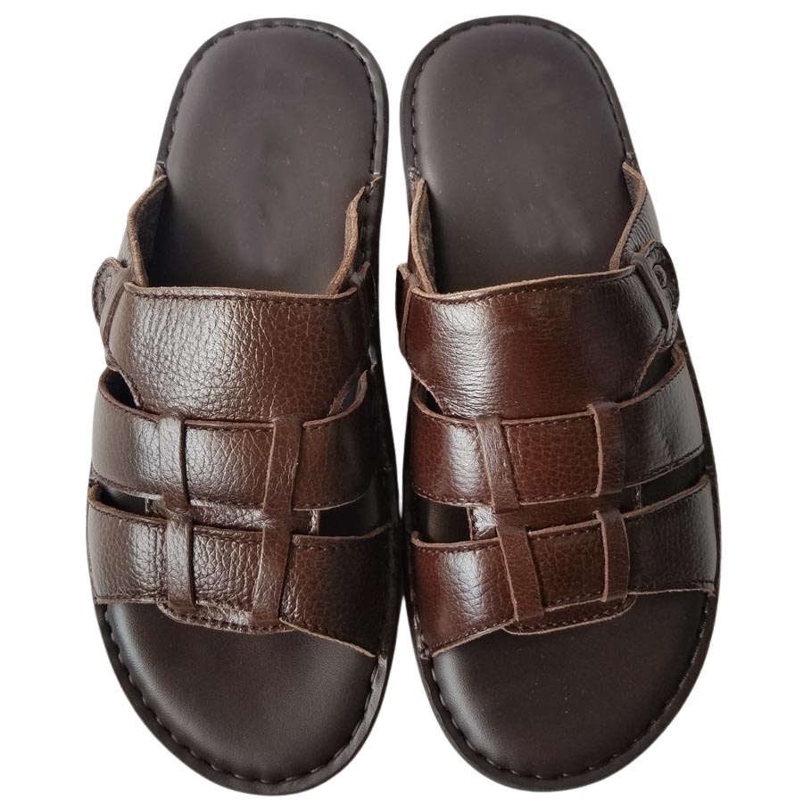 Dép Nam Da Bò Thật Cao Cấp HKT Shop DN496