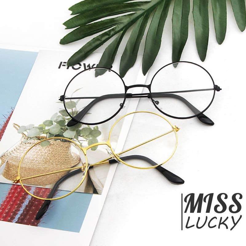 Kính mắt gọng tròn trong suốt kiểu dáng đơn giản thời trang