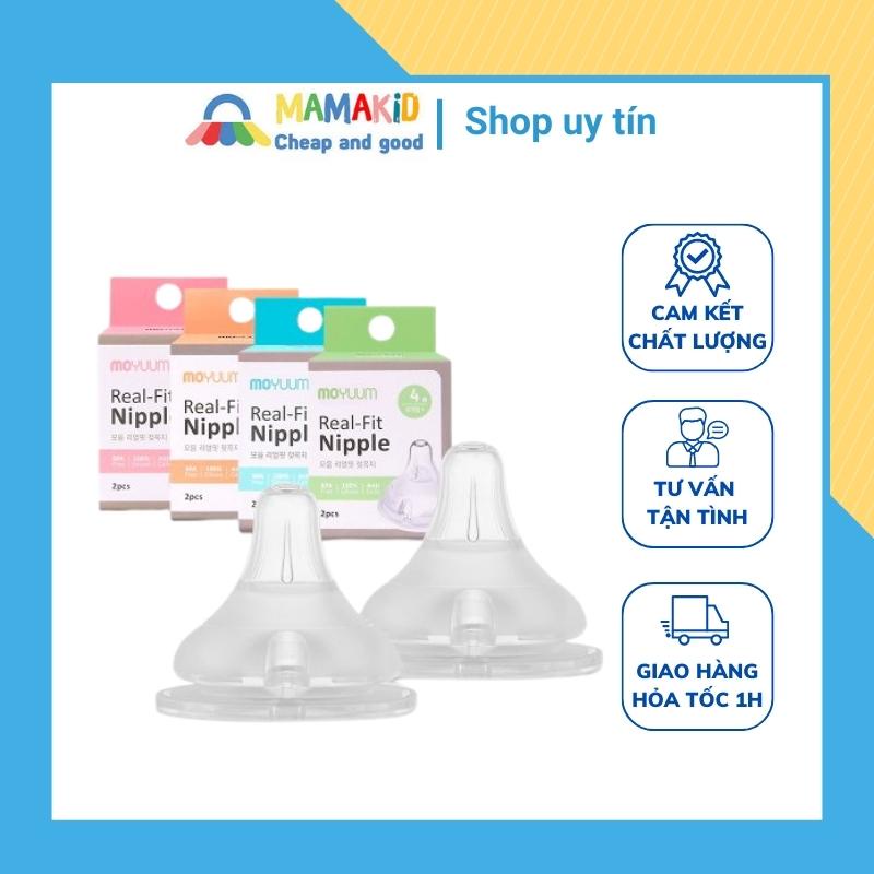 Núm ti bình sữa Moyuuum Hàn Quốc cho bé đủ size 1, 2, 3, 4