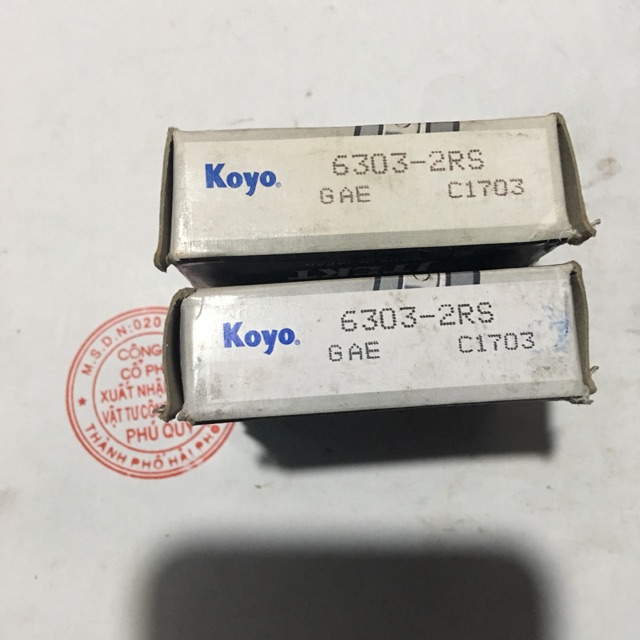 Combo 2 vòng bi, bạc đạn Koyo 6303 - 2rs