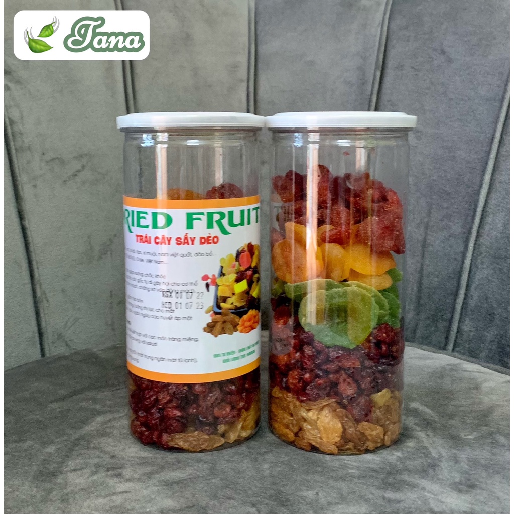 [Siêu Vip, hàng Hot] Mix 5 loại trái cây xấy dẻo, không đường - Hộp 500g