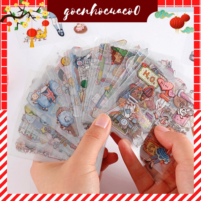 STICKER TRANG TRÍ SỔ HOẠT HÌNH 8*8
