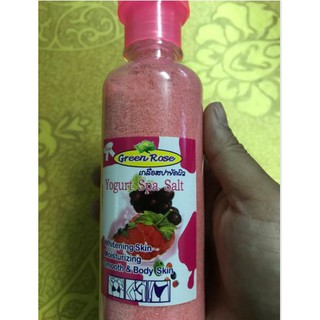Muối tắm Thái green Rose, chai 250g, có 3 hương cam, mật ong và yagurt.