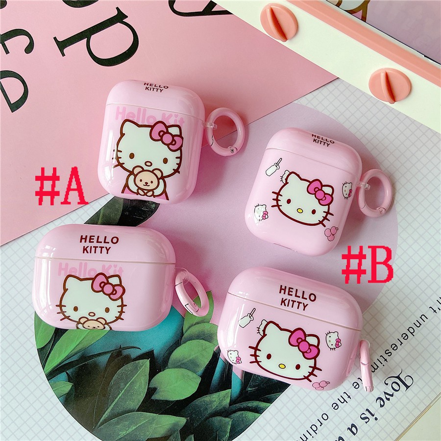 Vỏ bảo vệ hộp sạc tai nghe bằng silicon mềm hình hello kitty dễ thương cho airpods Pro Airpods 3 gen3 airpods 2