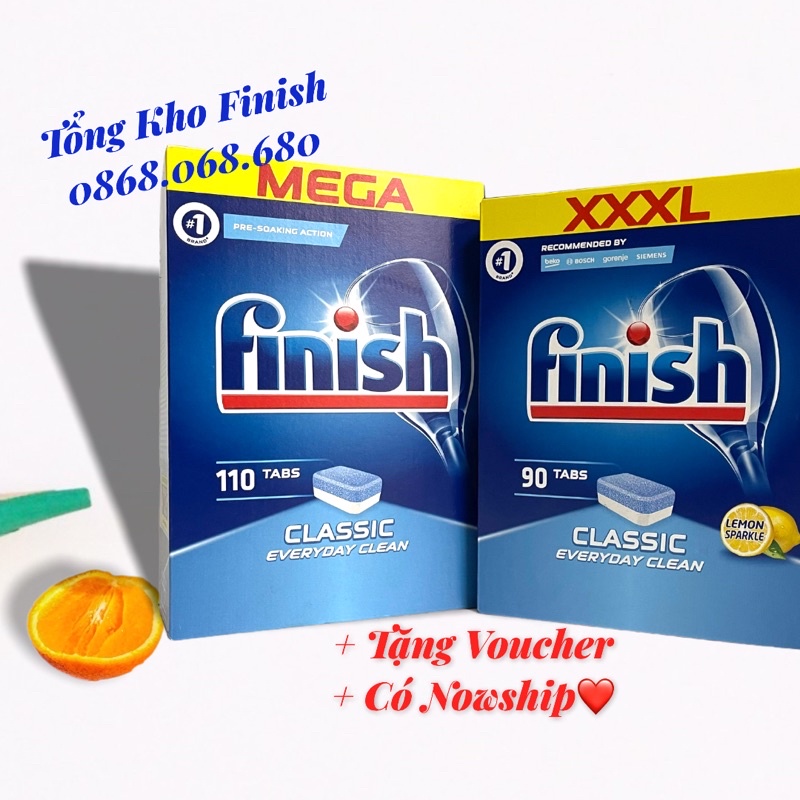 Bột rửa bát Finish 2,5kg - Viên/Gel