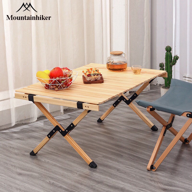 Bàn Gỗ Gấp Gọn Dã Ngoại Cắm Trại Mountainhiker Tải Trọng 39kg Kích Thước 120cm x 60cm x 43cm Kèm Túi Đựng