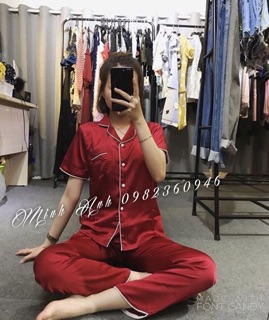 Bộ lụa áo cộc quần dài