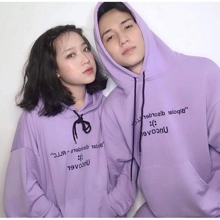 Áo hoodie tím Cover freesize đen A72 | BigBuy360 - bigbuy360.vn