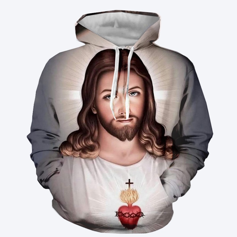 Áo Hoodie In Hình Chúa Jesus 3D Thời Trang Cho Nam