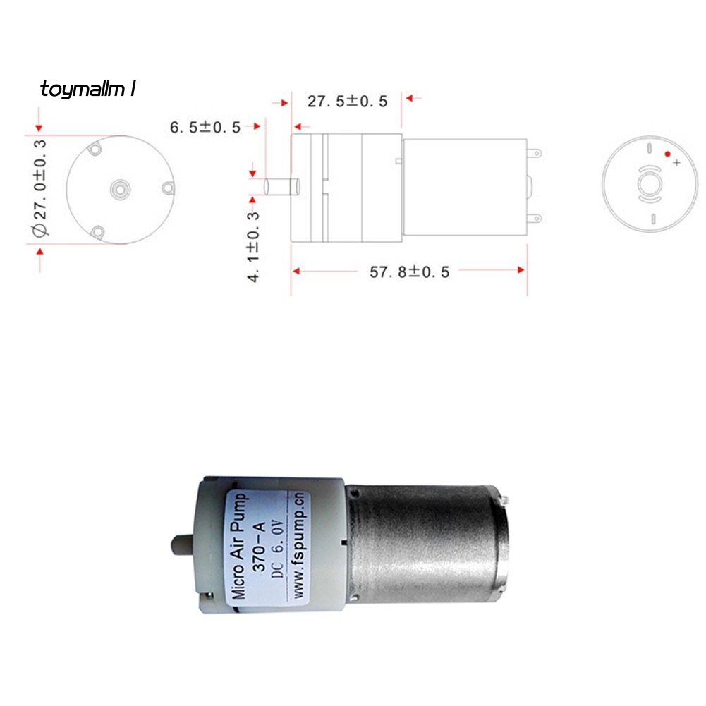 Phụ Kiện Trang Trí Xe Hơi Chất Lượng Cao♥Máy Bơm Oxy DC 6V Mini 370 Cho Bể Cá