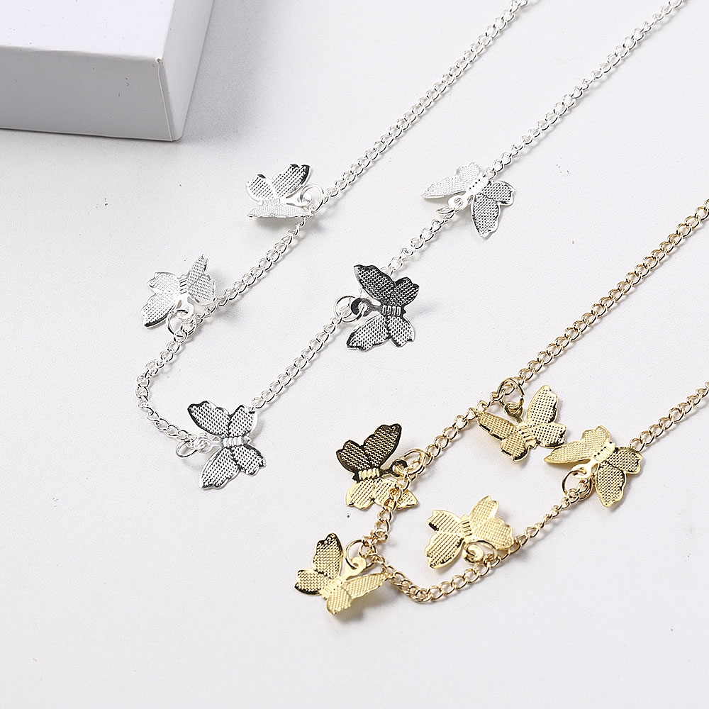 Dây chuyền choker cho nữ hình bươm bướm mạ vàng bạc phong cách thời trang chất lượng cao
