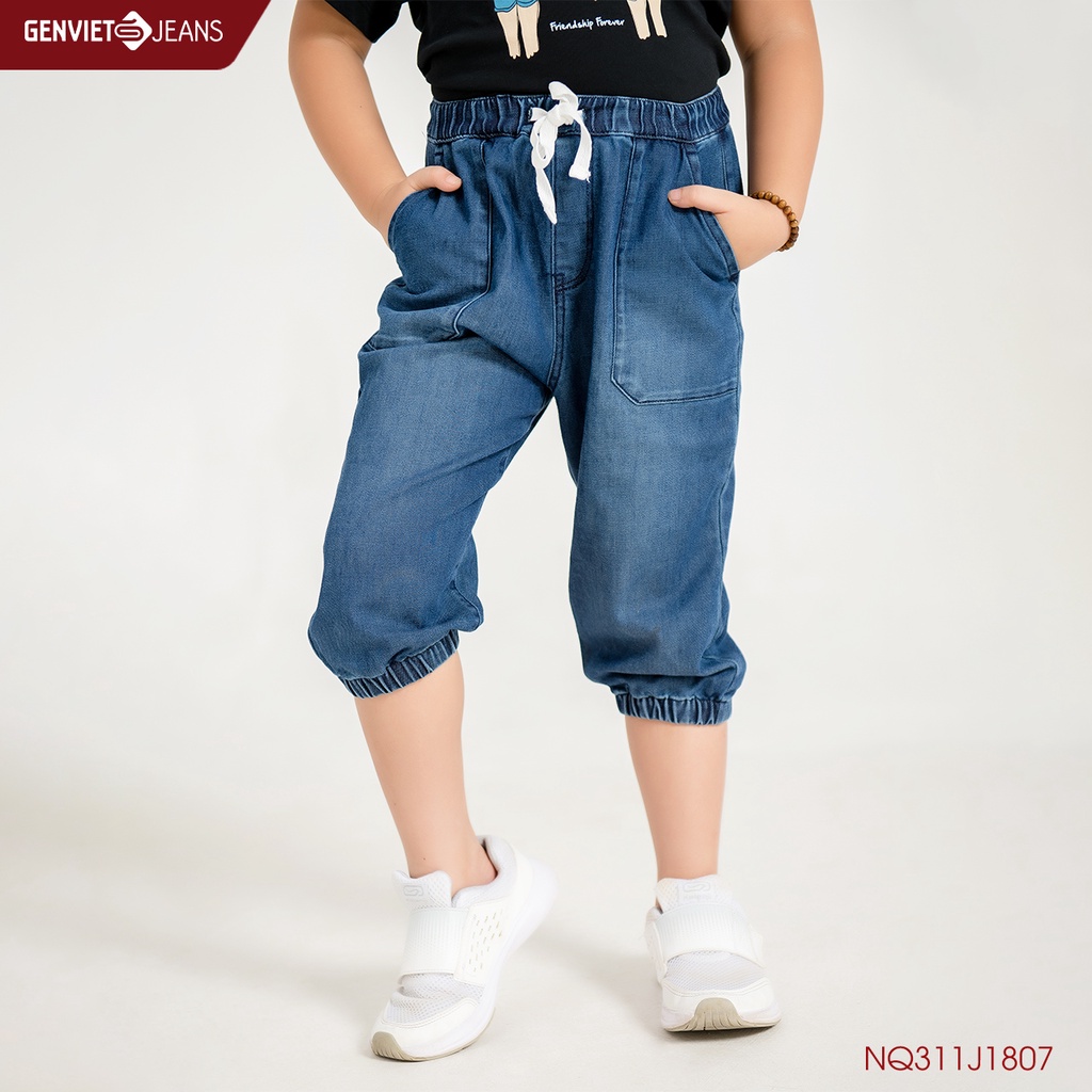 Quần Ngố Jeans Jogger Bé Gái GENVIET KID NQ311J1807